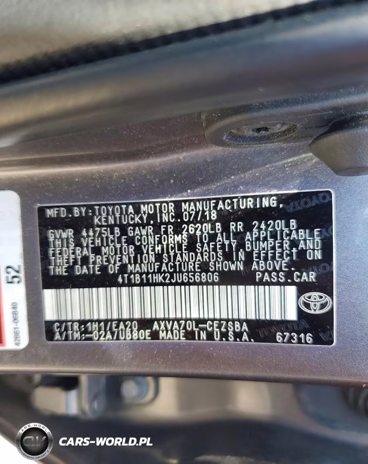 2018 Toyota Camry Se VIN:4T1B11HK2JU656806 - 12
