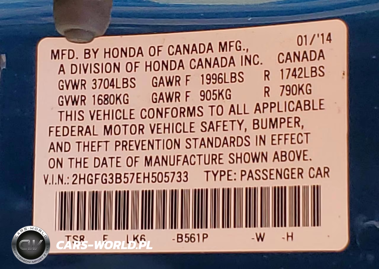 2014 Honda Civic Lx VIN:2HGFG3B57EH505733 - 13