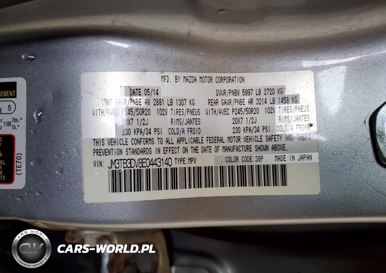 2014 Mazda Cx-9 Grand Touring VIN:JM3TB3DV8E0443140 - 13