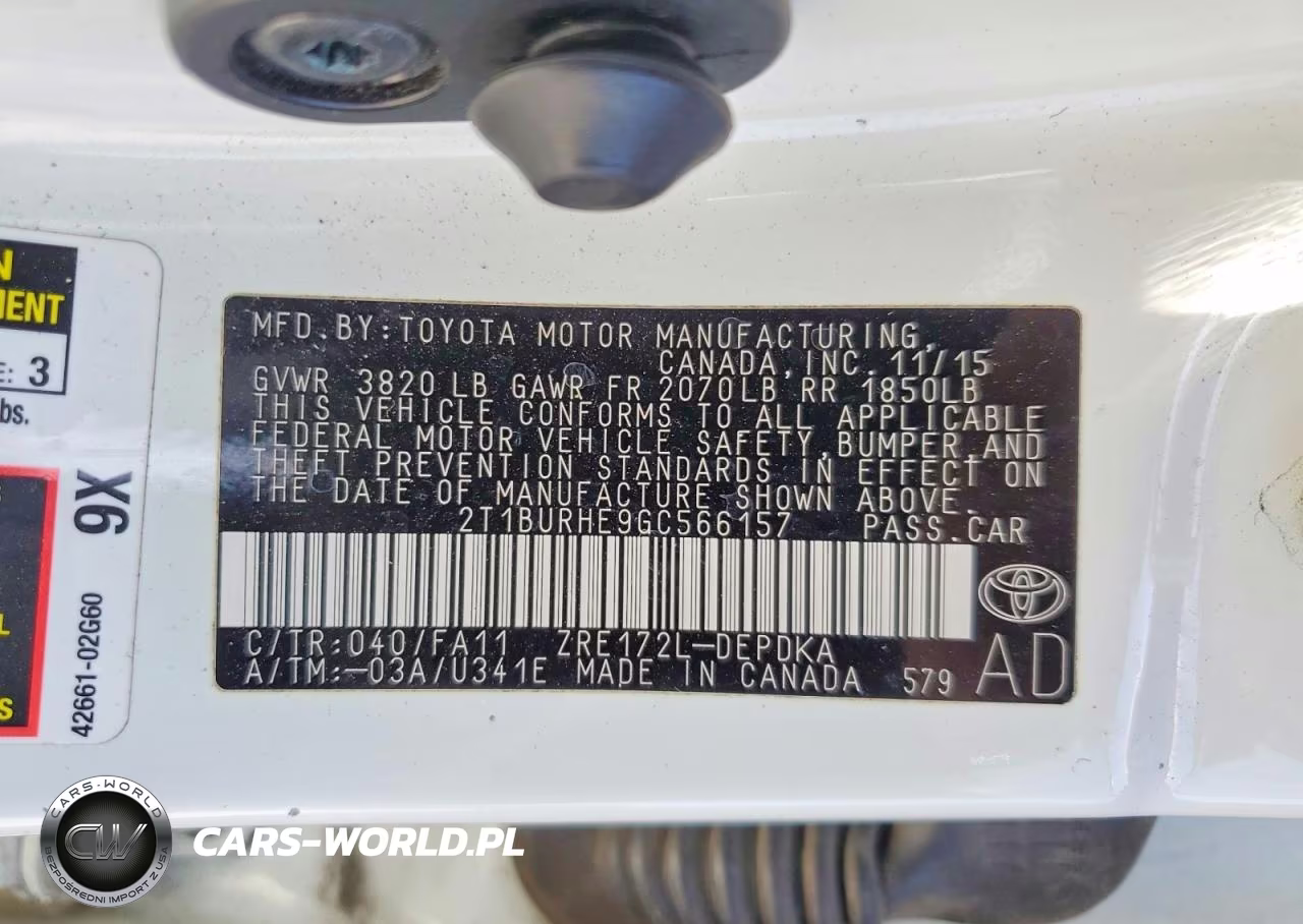 2016 Toyota Corolla L VIN:2T1BURHE9GC566157 - 12
