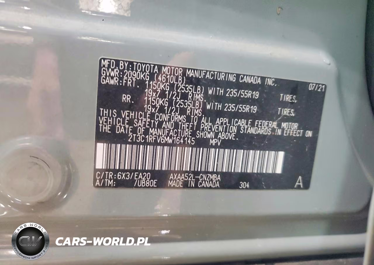 2021 Toyota Rav4 Xle Premium VIN:2T3C1RFV6MW164145 - 13