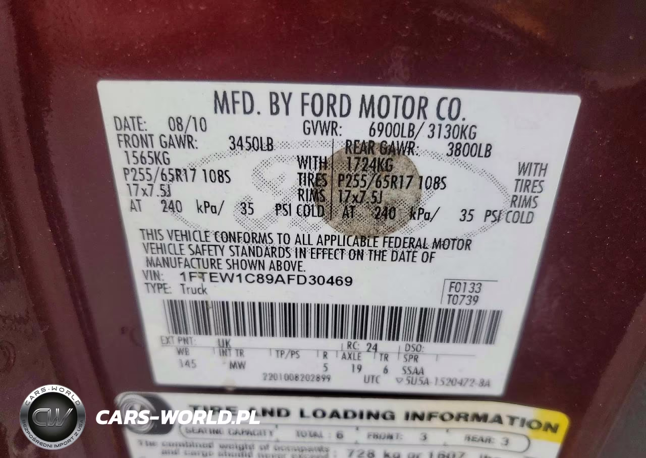 2010 Ford F150 Supercrew VIN:1FTEW1C89AFD30469 - 12