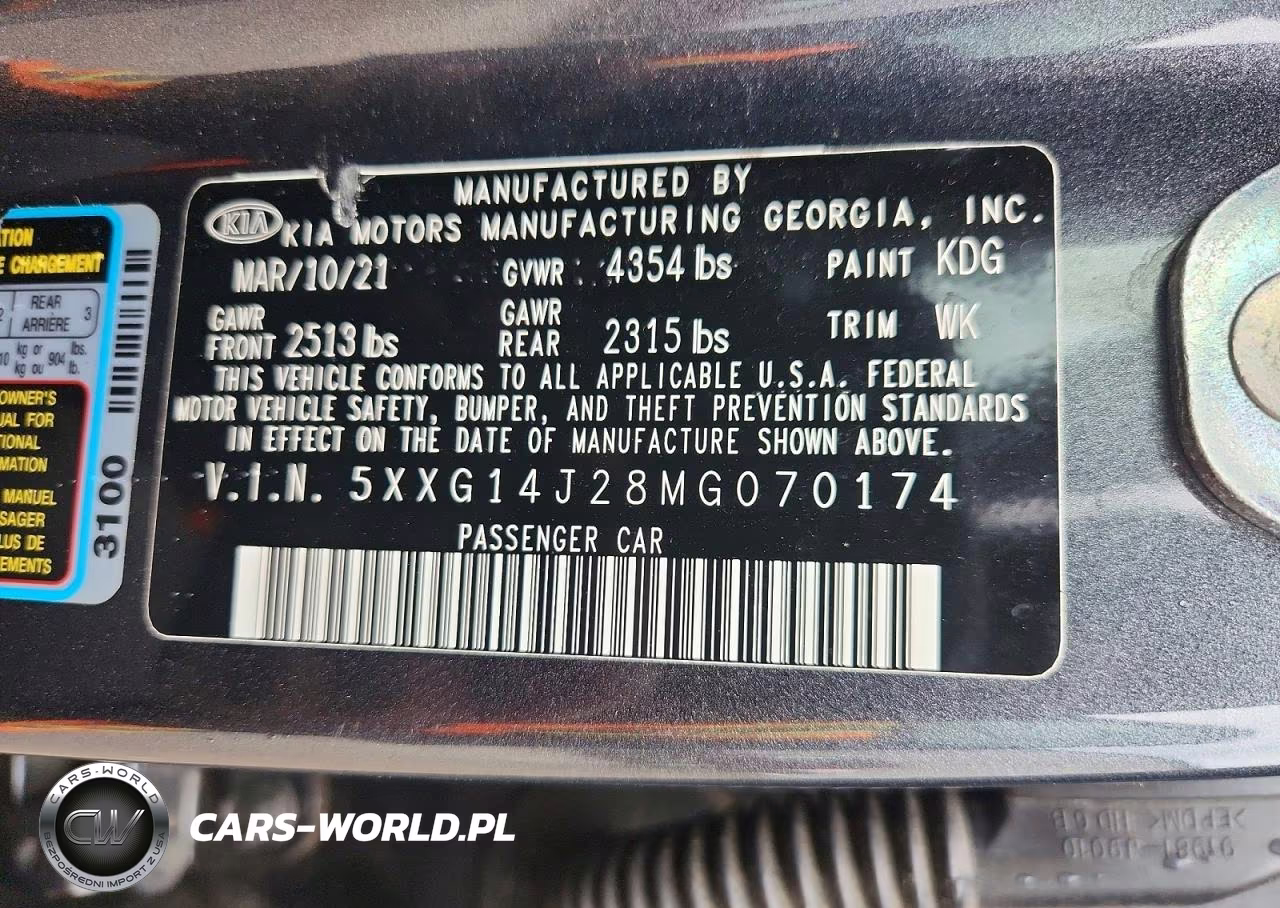 2021 Kia K5 Lxs VIN:5XXG14J28MG070174 - 12