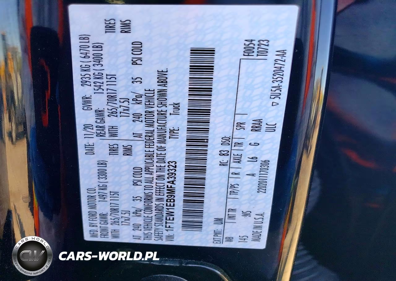 2021 Ford F150 Supercrew VIN:1FTEW1EB9MFA39323 - 12