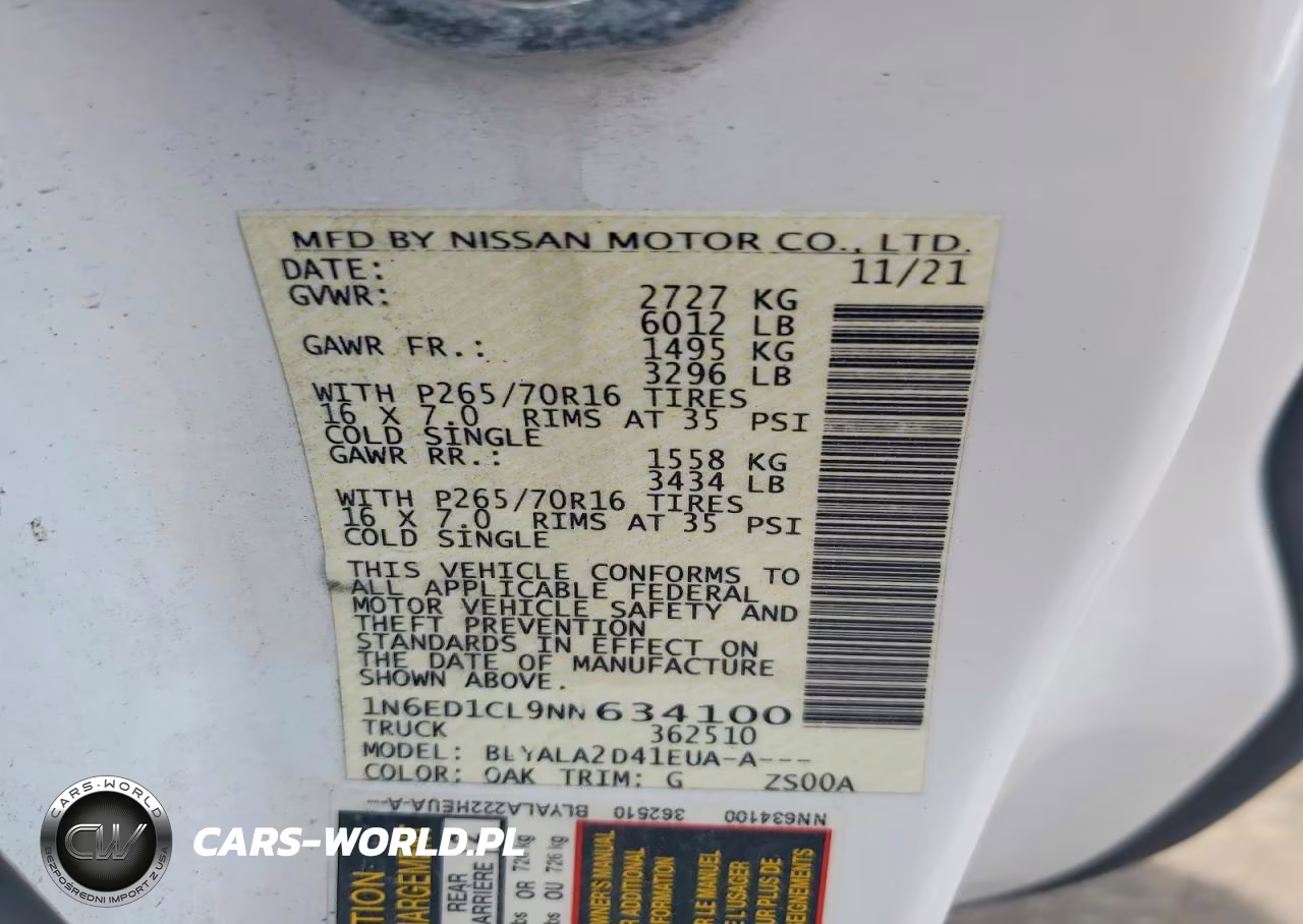 2022 Nissan Frontier S VIN:1N6ED1CL9NN634100 - 12