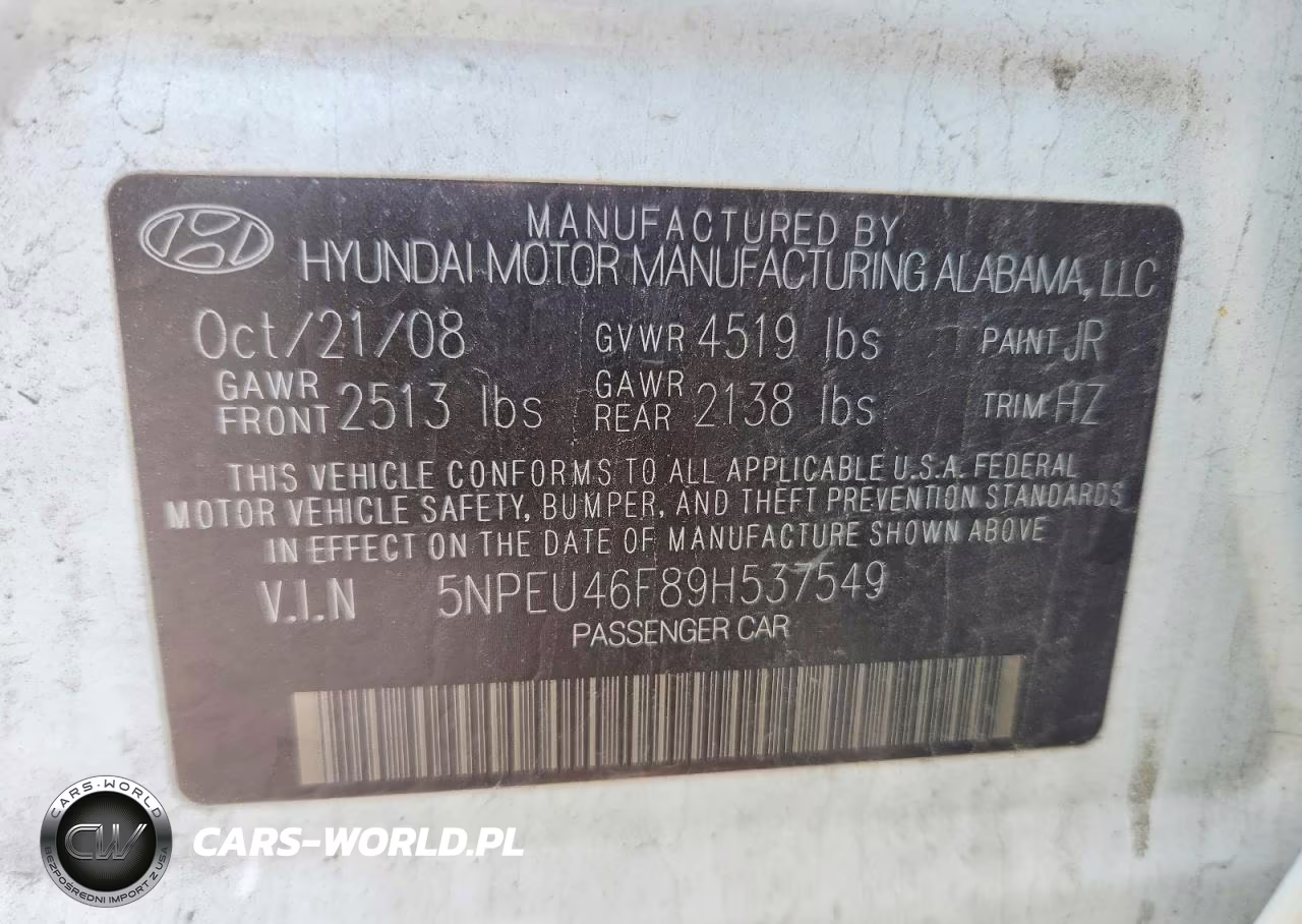 2009 Hyundai Sonata Limited V6 VIN:5NPEU46F89H537549 - 12