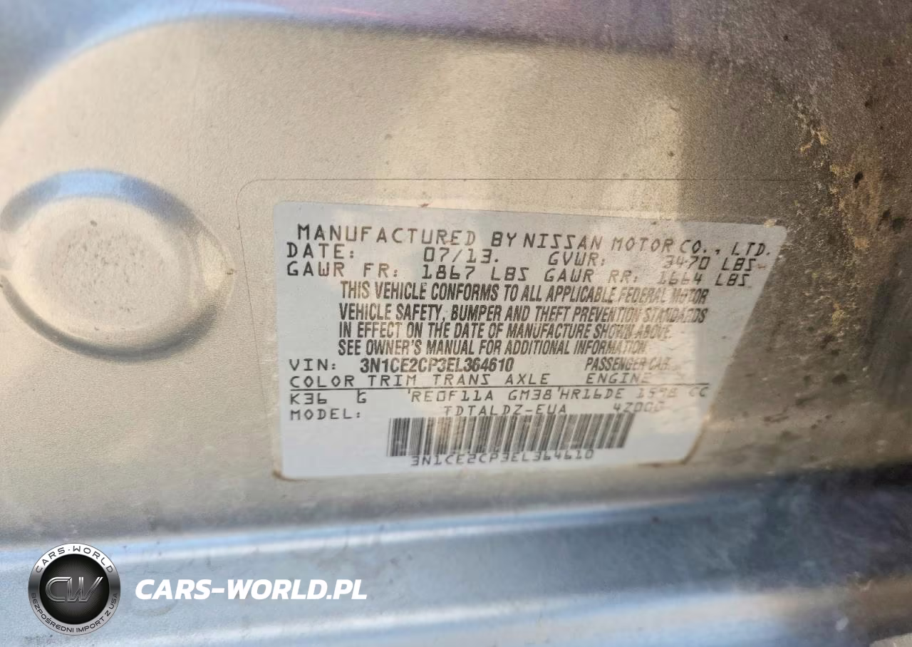 2014 Nissan Versa Note Sv VIN:3N1CE2CP3EL364610 - 12