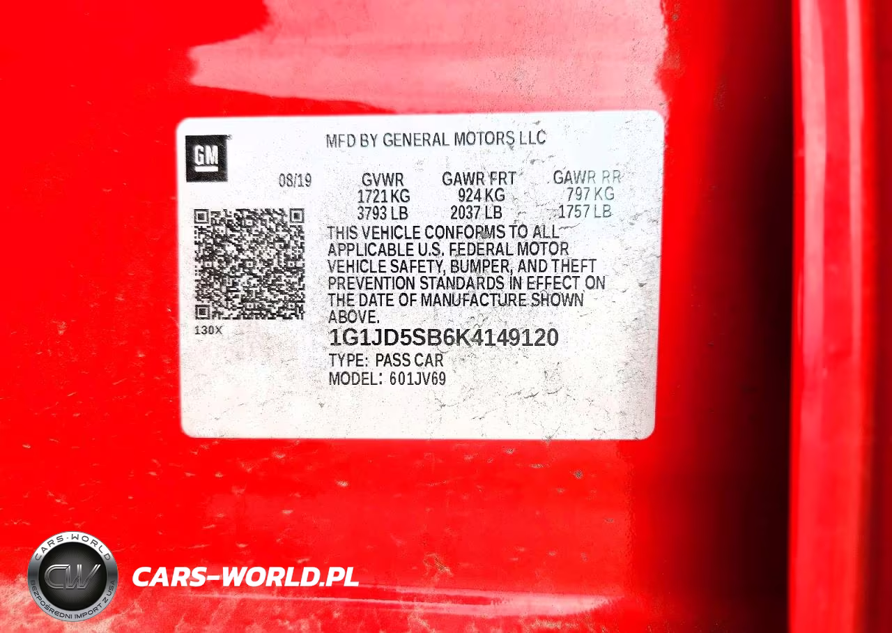 2019 Chevrolet Sonic Lt VIN:1G1JD5SB6K4149120 - 12