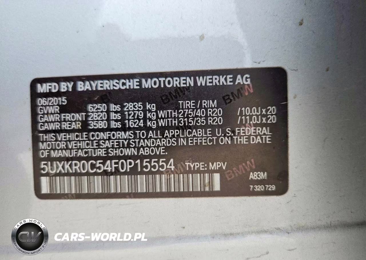 2015 BMW X5 xDrive35I VIN:5UXKR0C54F0P15554 - 12