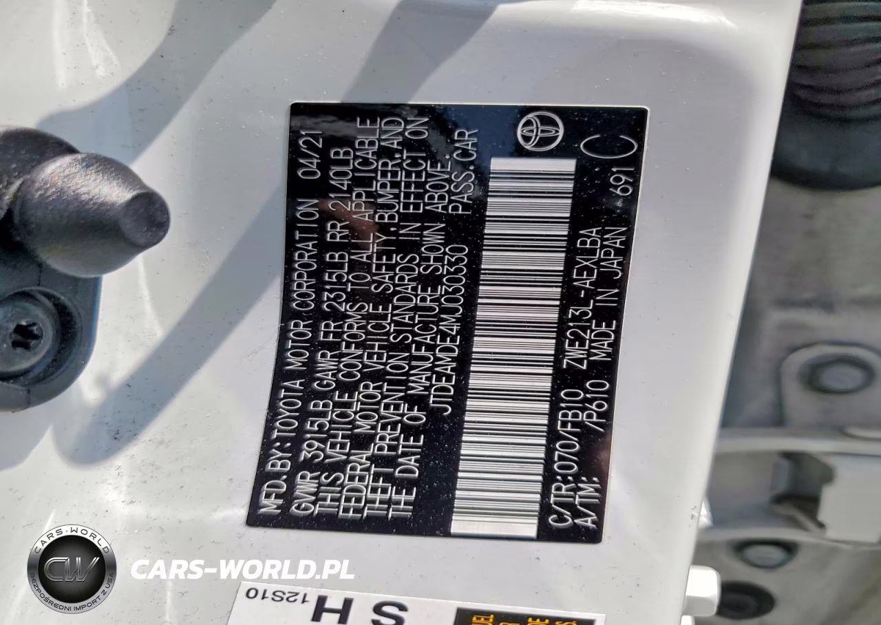 2021 Toyota Corolla Le VIN:JTDEAMDE4MJ030330 - 12