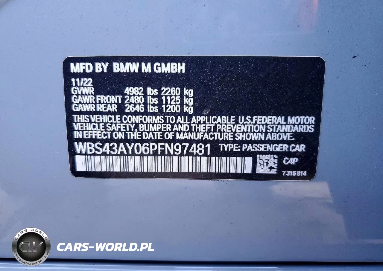 2023 BMW M3 Competition VIN:WBS43AY06PFN97481 - 12