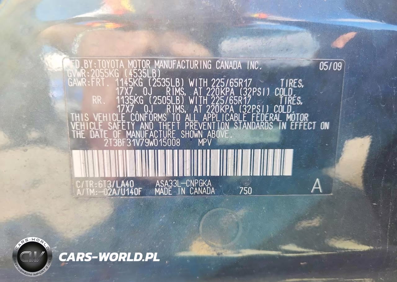 2009 Toyota Rav 4 VIN:2T3BF31V79W015008 - 13