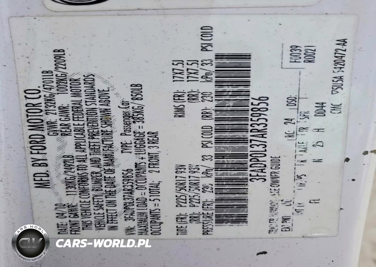 2010 Ford Fusion Hybrid VIN:3FADP0L37AR359856 - 12