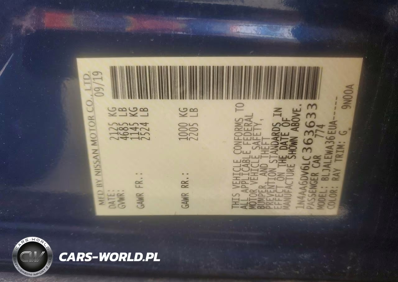 2020 Nissan Maxima 3.5 Sl VIN:1N4AA6DV6LC363633 - 12