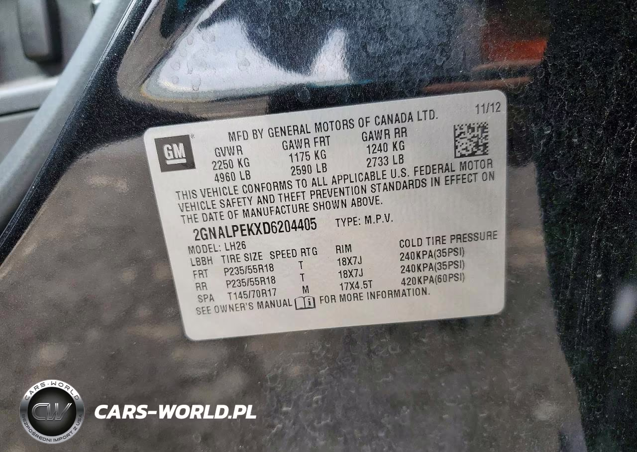 2013 Chevrolet Equinox Lt VIN:2GNALPEKXD6204405 - 13