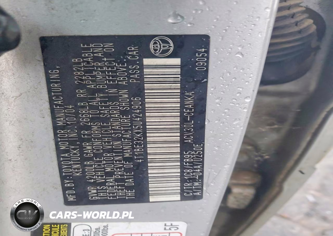 2005 Toyota Camry Le VIN:4T1BE32KX5U424906 - 12