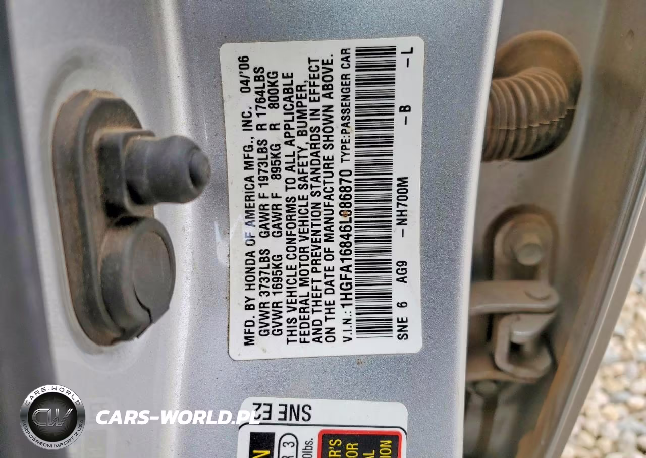 2006 Honda Civic Ex VIN:1HGFA16846L086870 - 13
