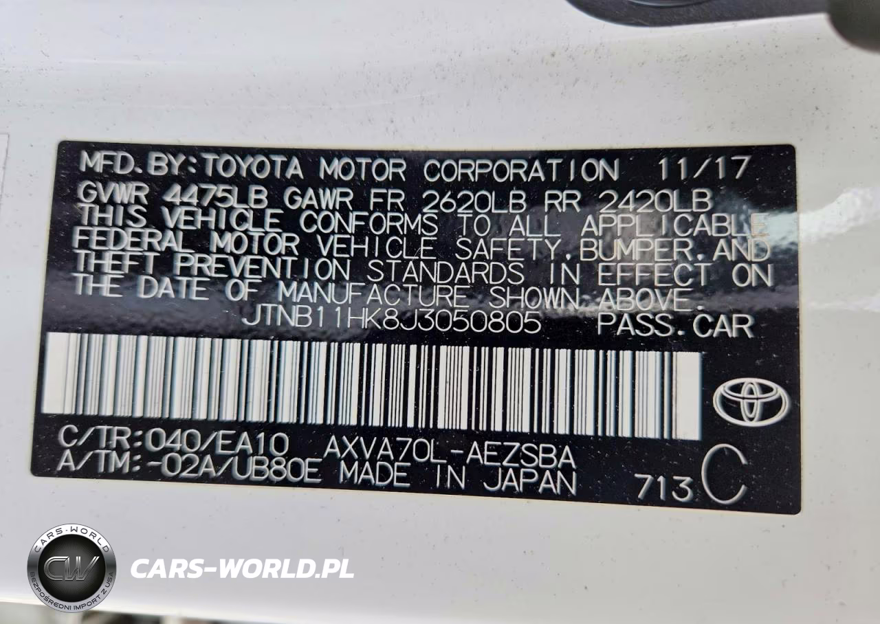 2018 Toyota Camary VIN:JTNB11HK8J3050805 - 13