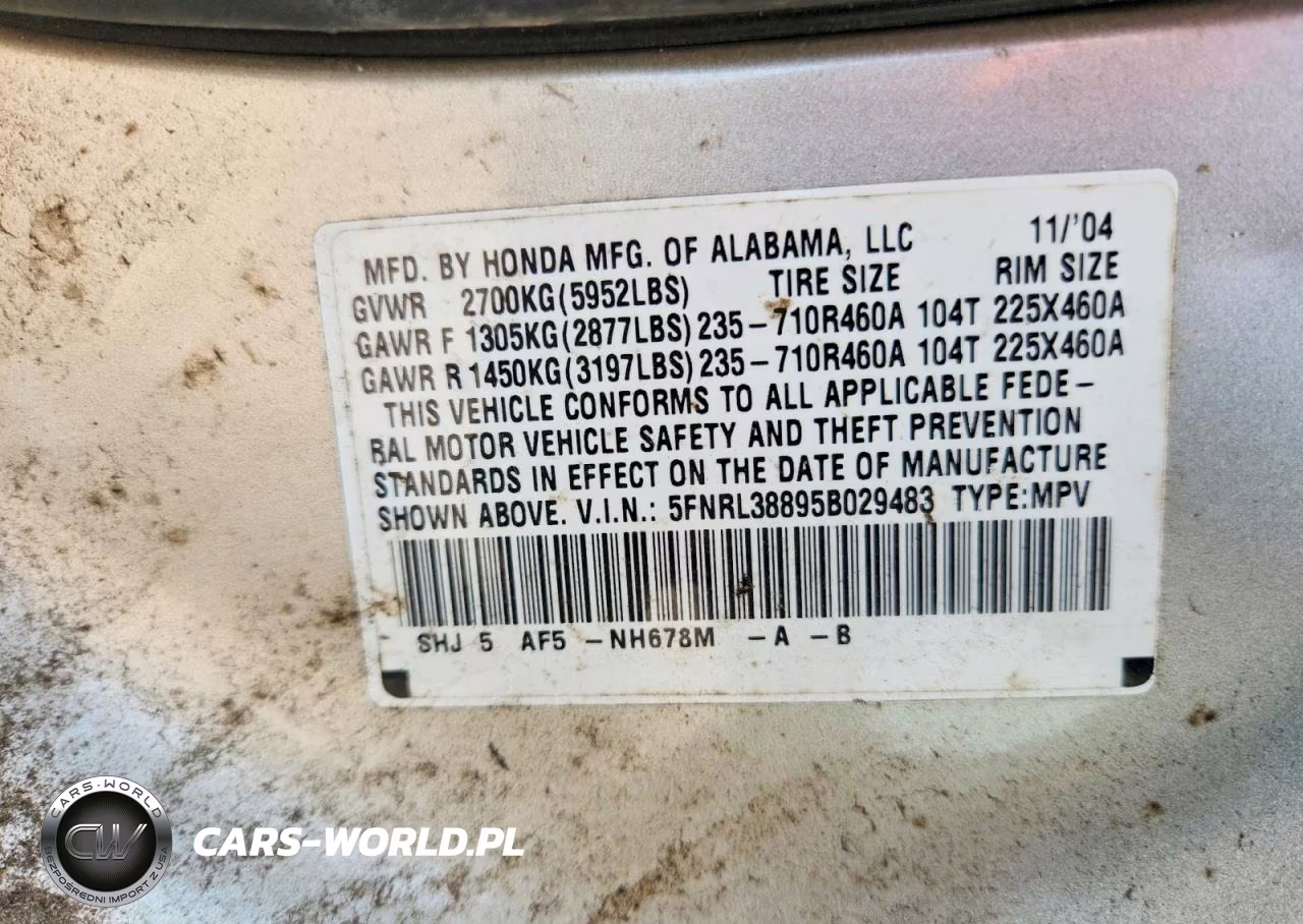 2005 Honda Odyssey Touring VIN:5FNRL38895B029483 - 13