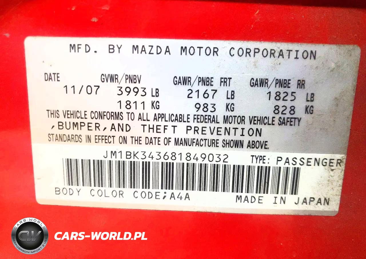 2008 Mazda 3 Hatchback VIN:JM1BK343681849032 - 12