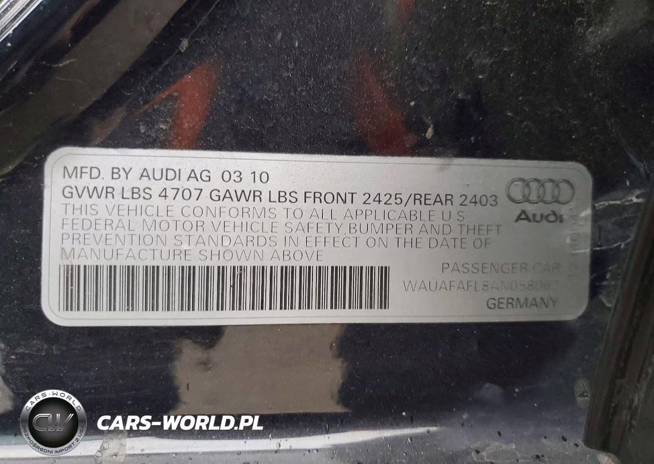 2010 Audi A4 Premium VIN:WAUAFAFL8AN058062 - 12