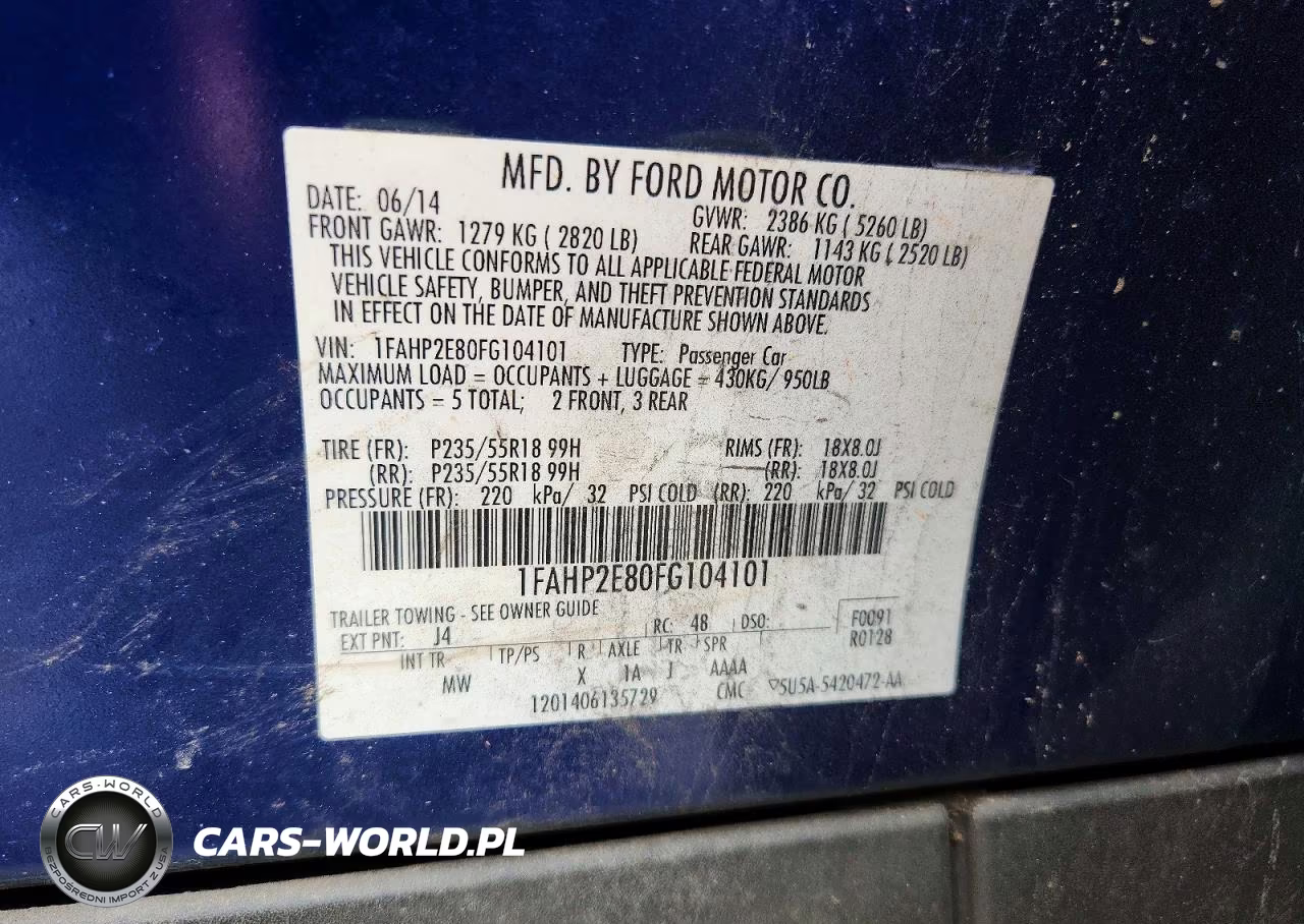 2015 Ford Taurus Sel VIN:1FAHP2E80FG104101 - 13