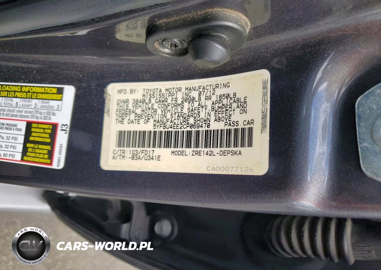 2012 Toyota Corolla S VIN:5YFBU4EE2CP069470 - 12