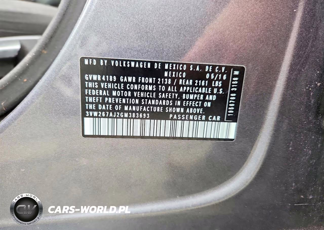 2016 Volkswagen Jetta S VIN:3VW267AJ2GM383693 - 12