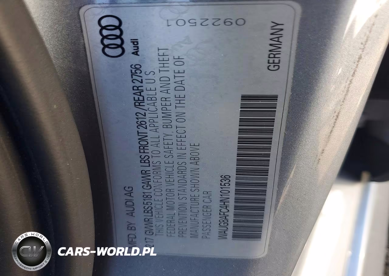 2017 Audi A6 VIN:WAUG8AFC4HN101536 - 12