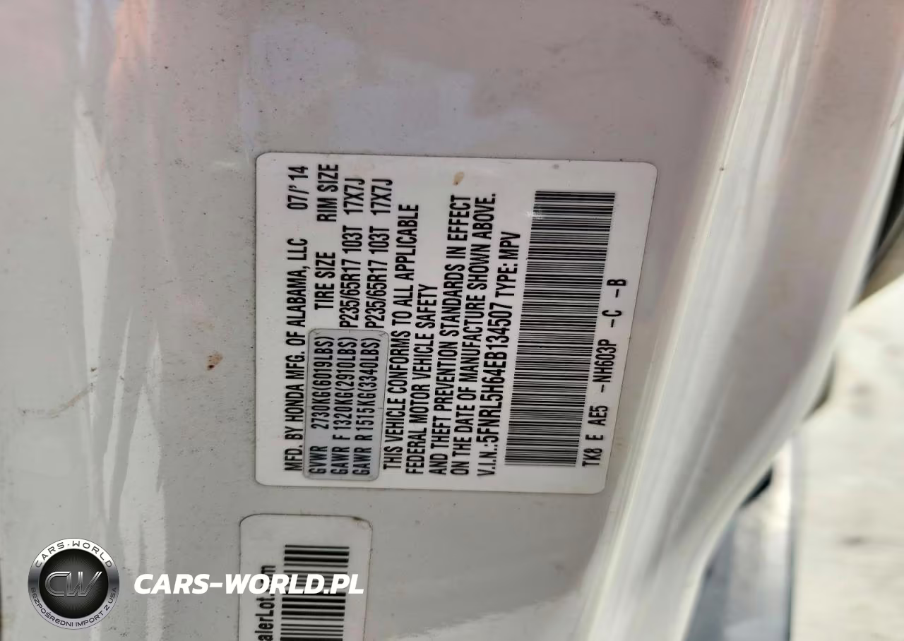 2014 Honda Odyssey Exl VIN:5FNRL5H64EB134507 - 14