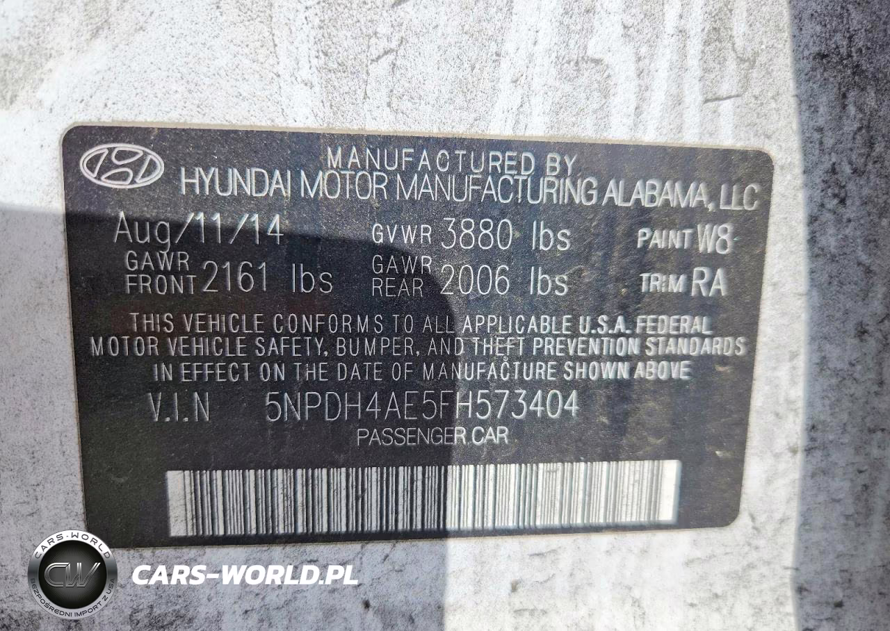 2015 Hyundai Elantra Se VIN:5NPDH4AE5FH573404 - 12