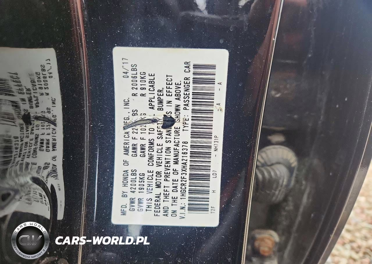 2017 Honda Accord Lx VIN:1HGCR2F3XHA216378 - 12