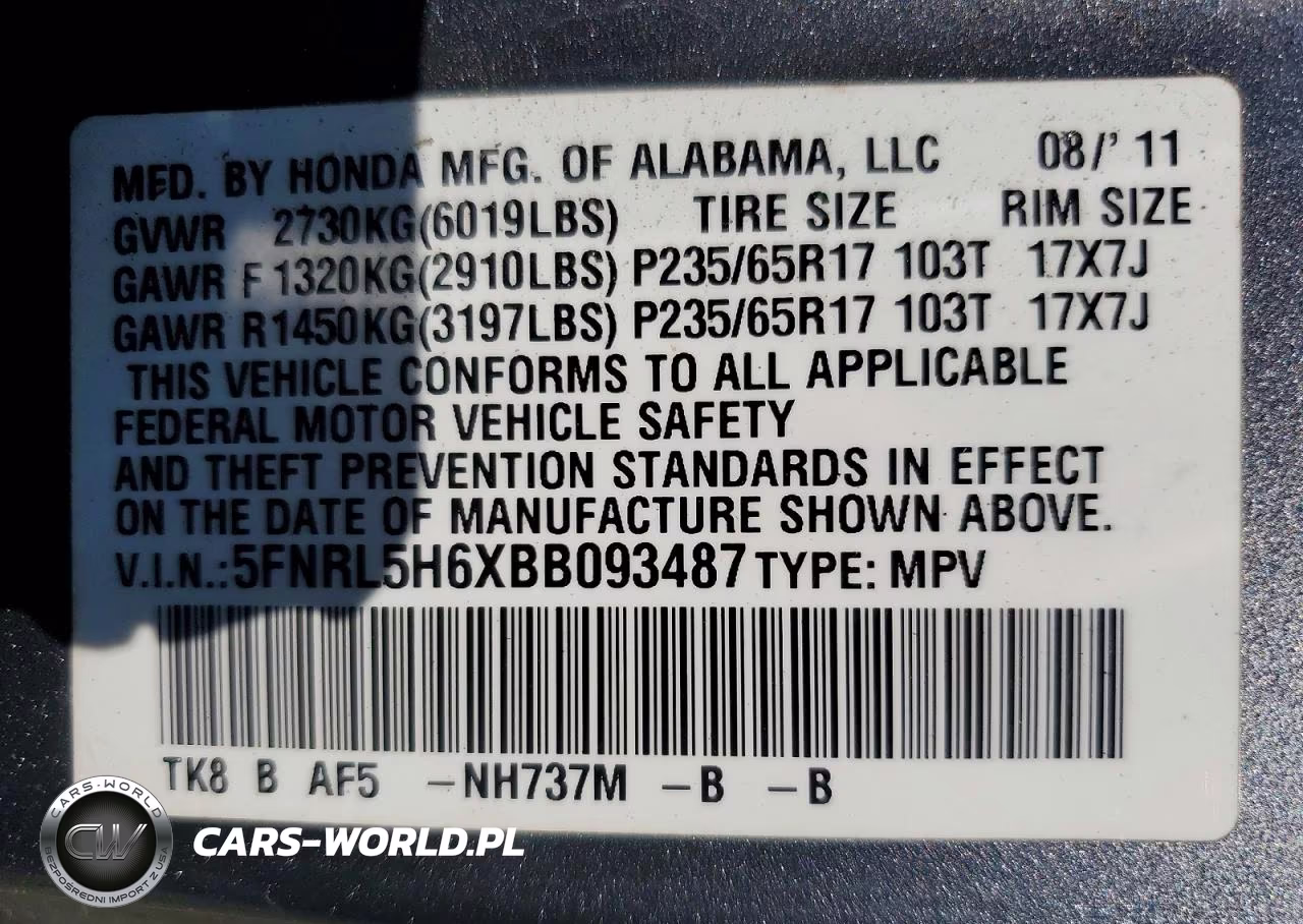 2011 Honda Odyssey Exl VIN:5FNRL5H6XBB093487 - 14