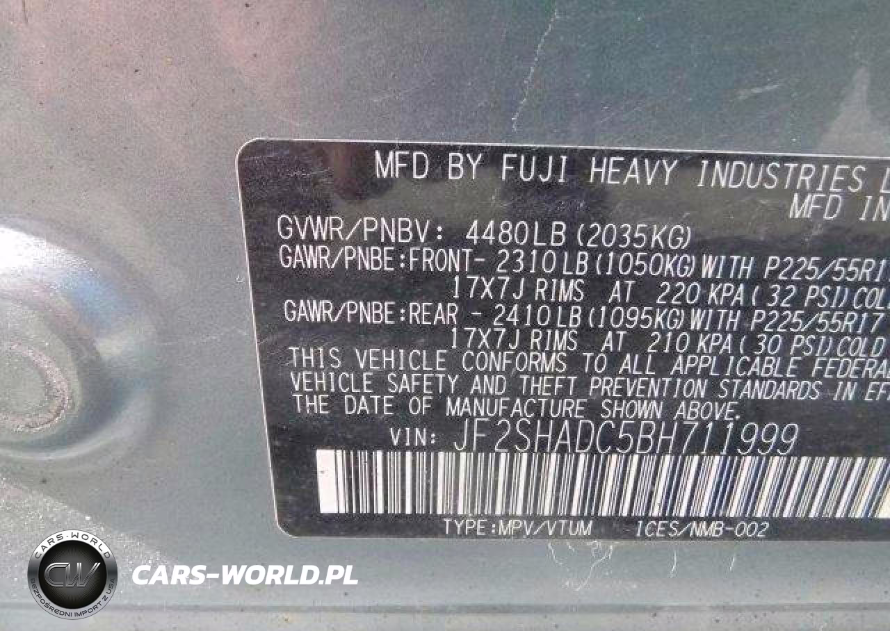 2011 Subaru Forester 2.5X Premium VIN:JF2SHADC5BH711999 - 9