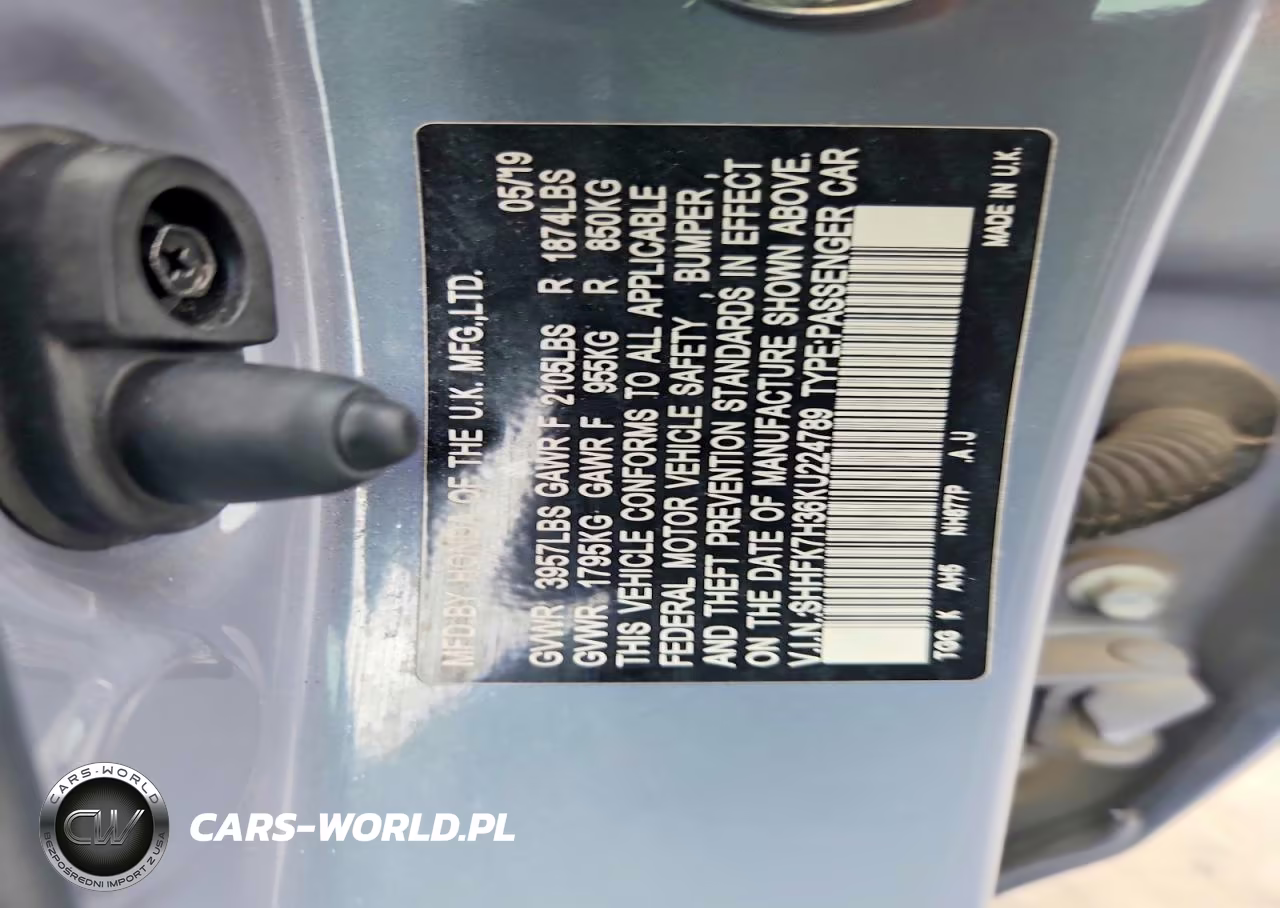 2019 Honda Civic Lx VIN:SHHFK7H36KU224789 - 12