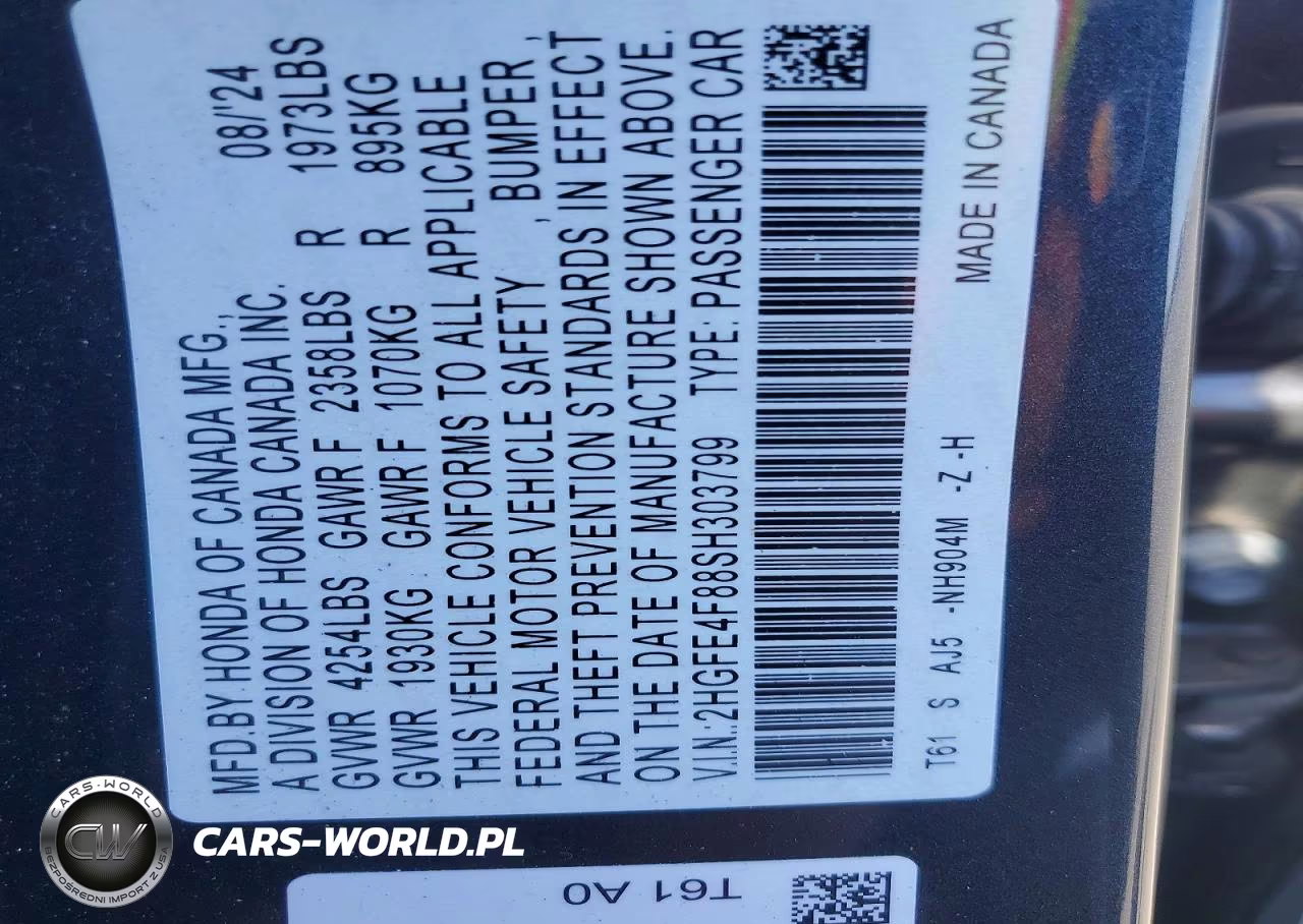 2025 Honda Civic Sport VIN:2HGFE4F88SH303799 - 13