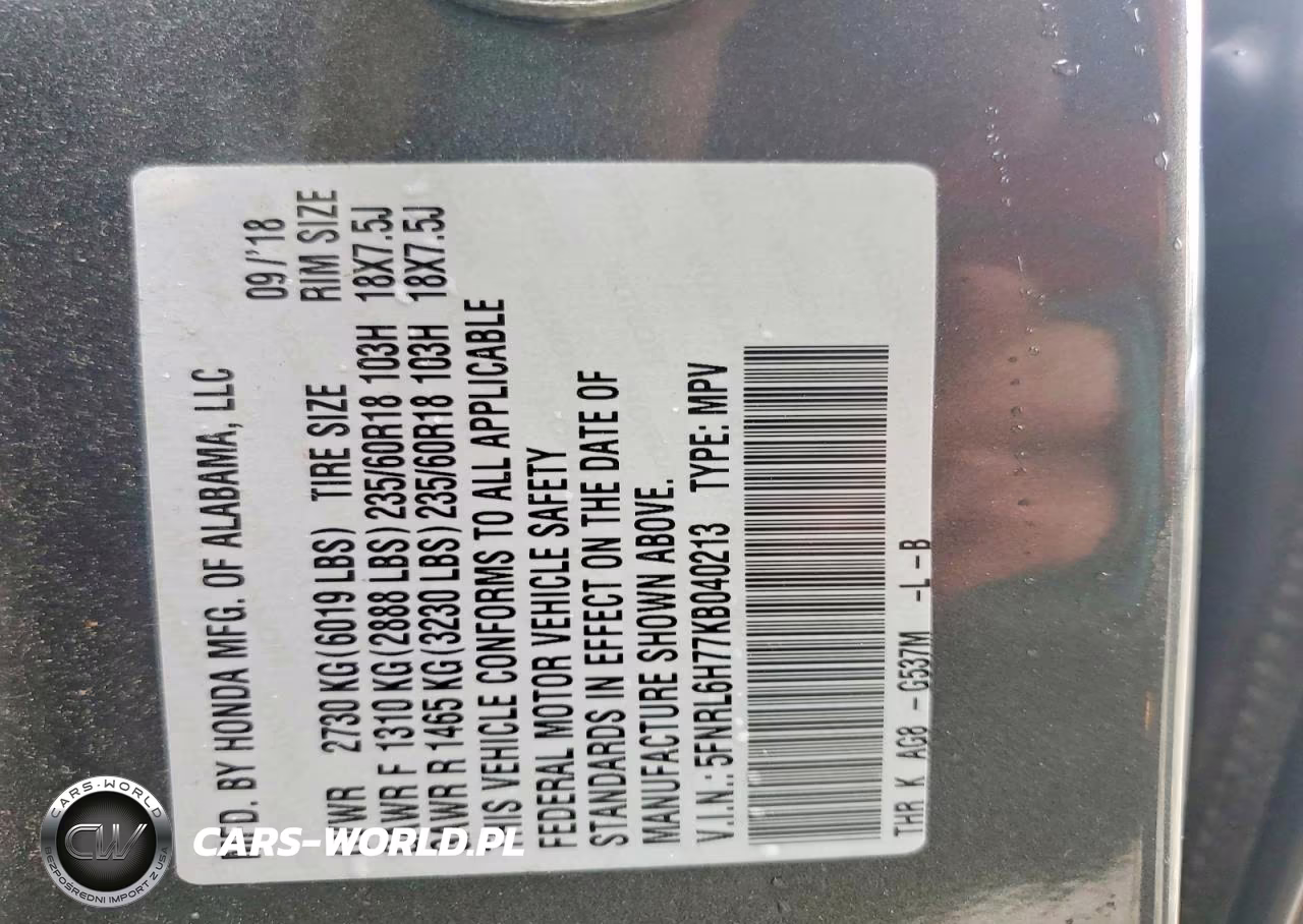 2019 Honda Odyssey Exl VIN:5FNRL6H77KB040213 - 13
