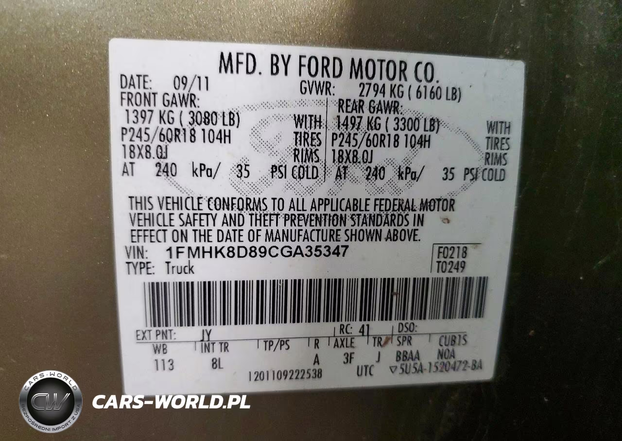 2012 Ford Explorer Xlt VIN:1FMHK8D89CGA35347 - 13