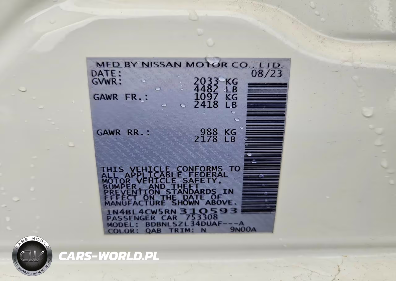 2024 Nissan Altima Sr VIN:1N4BL4CW5RN310593 - 12