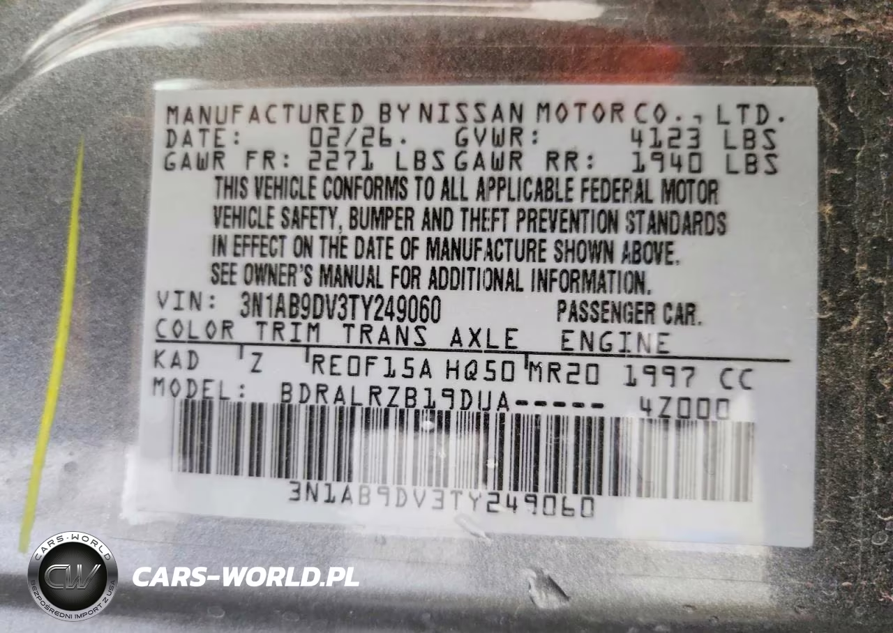 2026 Nissan Sentra Sr VIN:3N1AB9DV3TY249060 - 13
