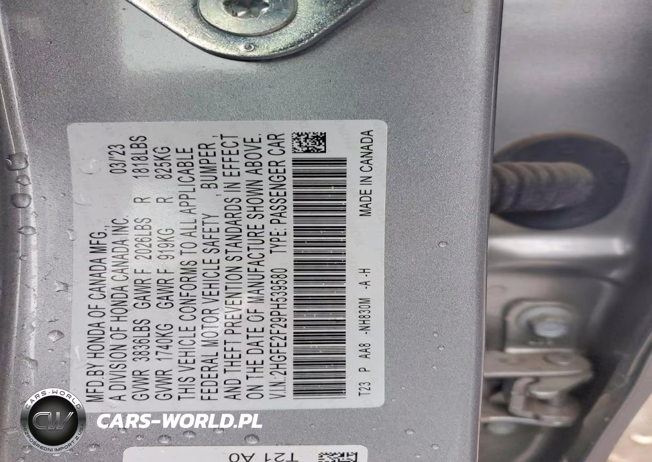 2023 Honda Civic Lx VIN:2HGFE2F29PH539580 - 12