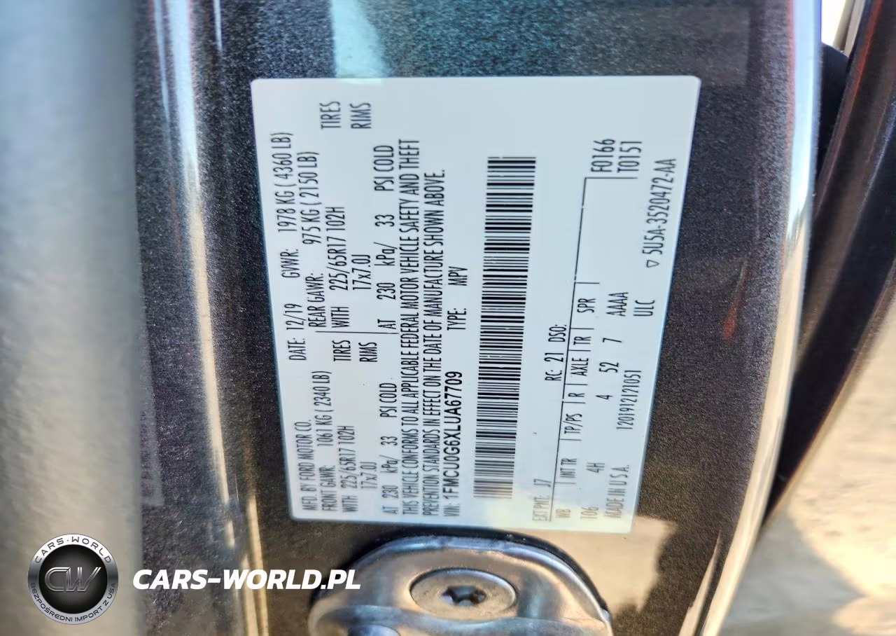 2020 Ford Escape Se VIN:1FMCU0G6XLUA67709 - 13