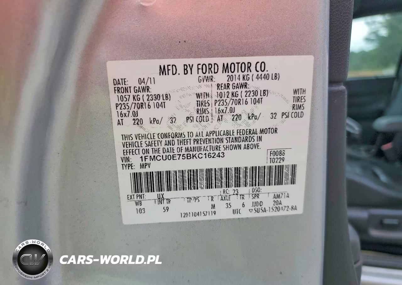 2011 Ford Escape Limited VIN:1FMCU0E75BKC16243 - 13