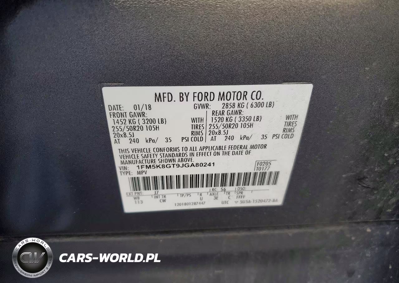 2018 Ford Explorer Sport VIN:1FM5K8GT9JGA80241 - 12