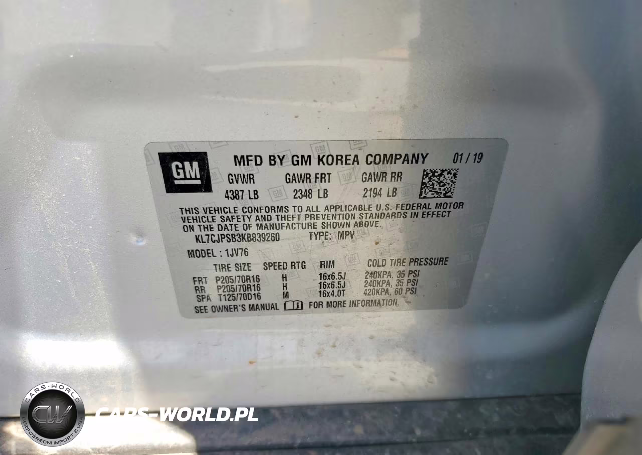 2019 Chevrolet Trax 1Lt VIN:KL7CJPSB3KB839260 - 13