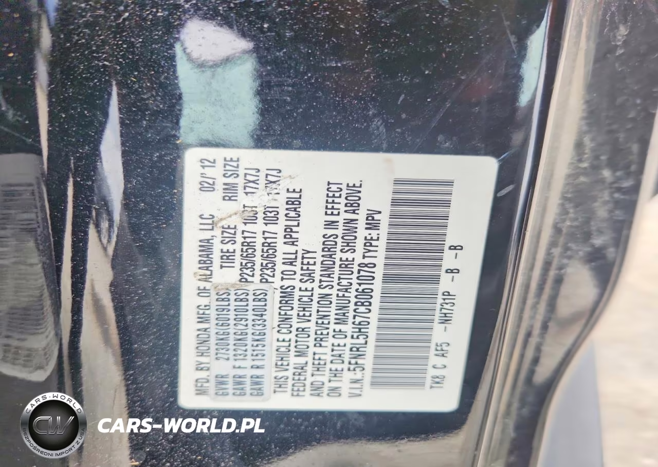 2012 Honda Odyssey Exl VIN:5FNRL5H67CB061078 - 13