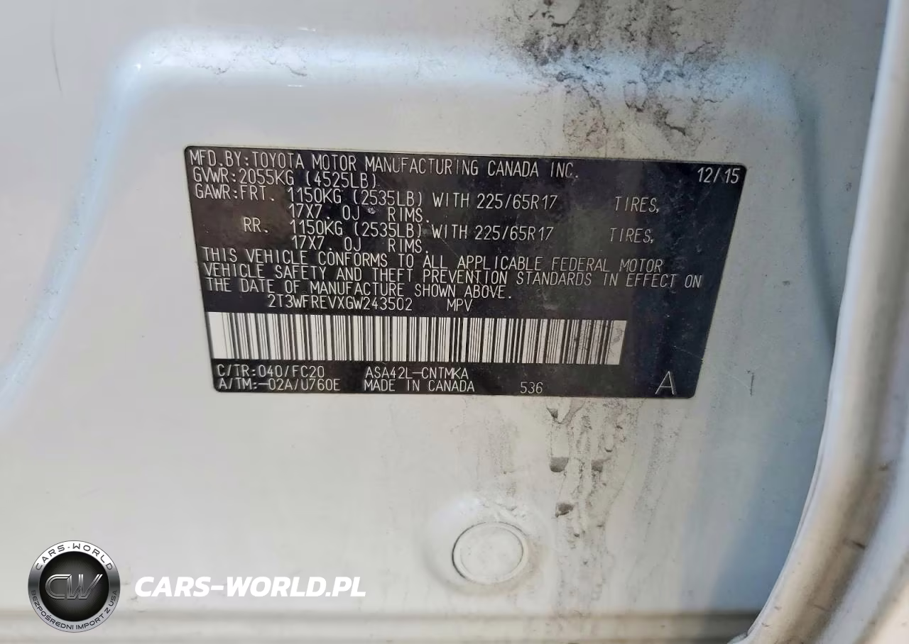 2016 Toyota Rav4 Xle VIN:2T3WFREVXGW243502 - 12
