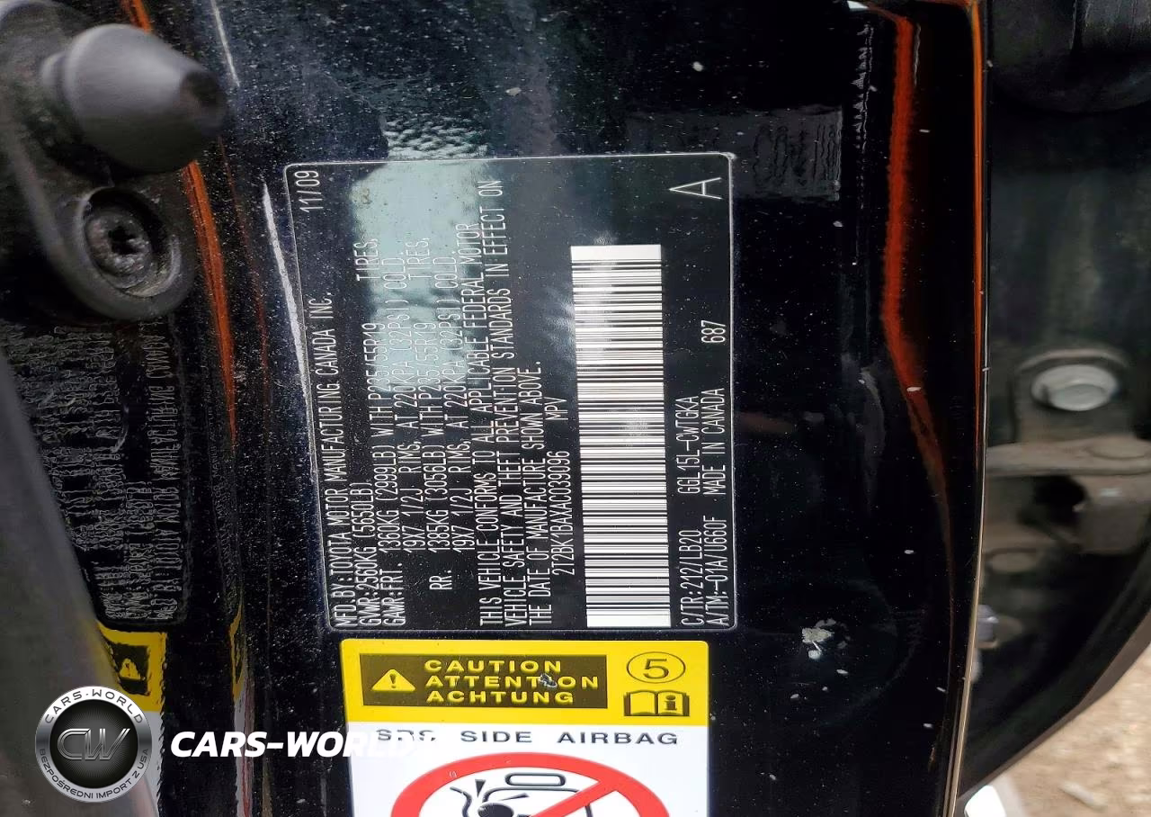2010 Lexus Rx 350 VIN:2T2BK1BAXAC039096 - 12