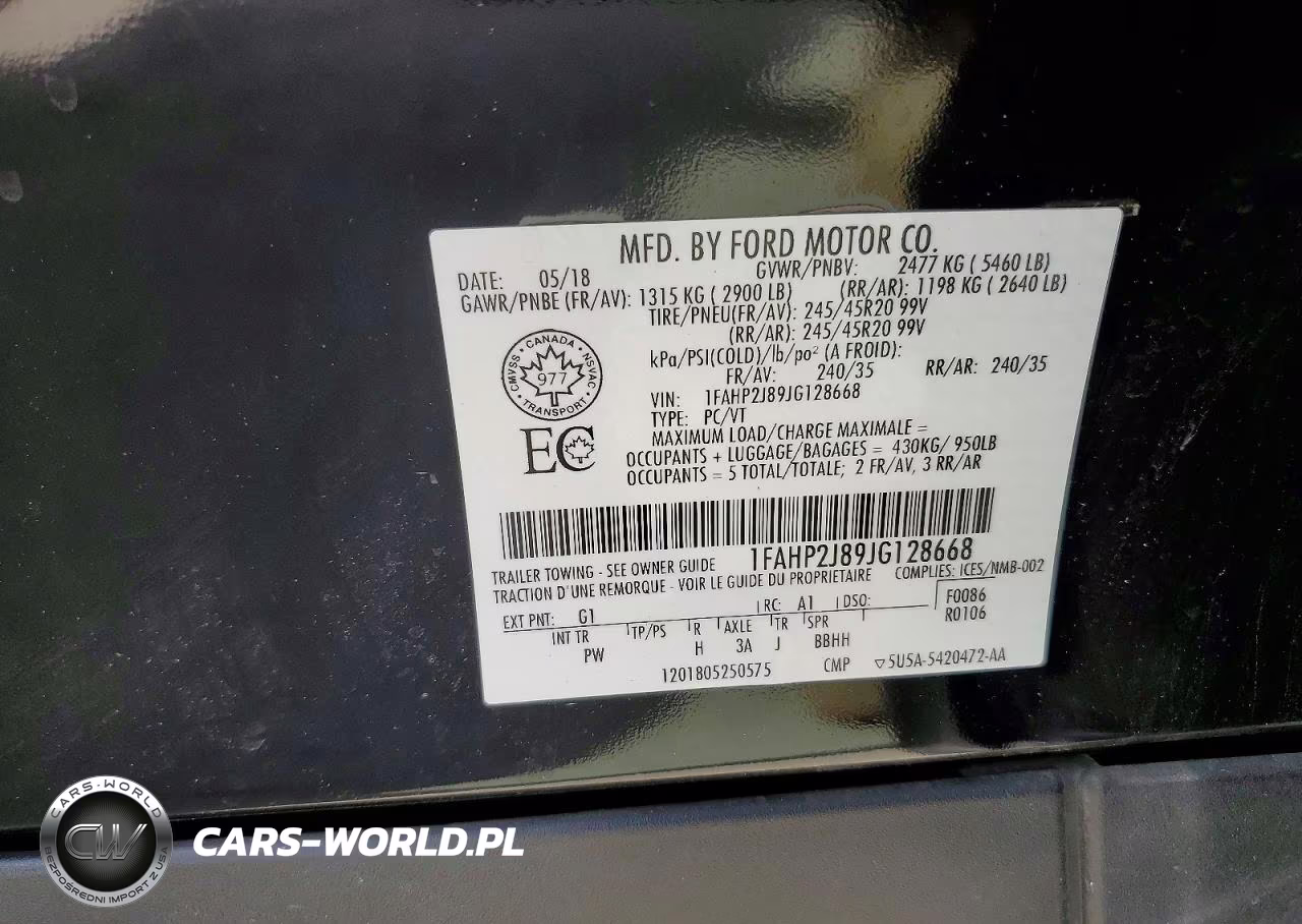 2018 Ford Taurus Limited VIN:1FAHP2J89JG128668 - 12