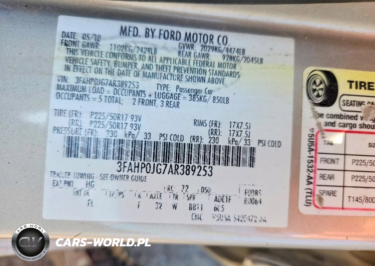 2010 Ford Fusion Sel VIN:3FAHP0JG7AR389253 - 13